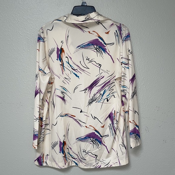 Vintage Carol Henry Cream Painted Collar Blouse - Picture 3 of 3